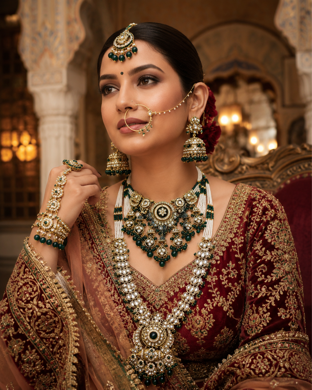 Shahi Panna Haar Set