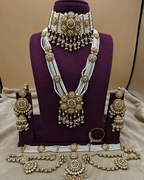 Traditional Pearl and Polki Bridal Necklace Set
