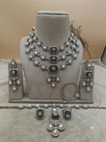 Multi-Layered Polki and Gemstone Bridal Necklace Set