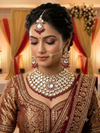 Polki and Pink Stone Bridal Choker Necklace Set