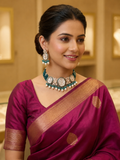Teal Pearl Kundan Necklace Set