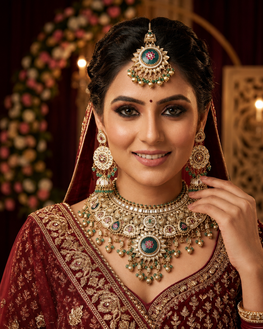 Black Meenakari Traditional Choker Set
