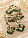 Emerald Green Kundan Bridal Jewellery Set