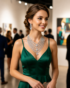 Crystal Waterfall Bridal Necklace Set