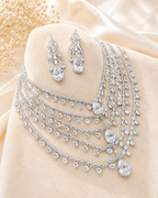 Crystal Waterfall Bridal Necklace Set
