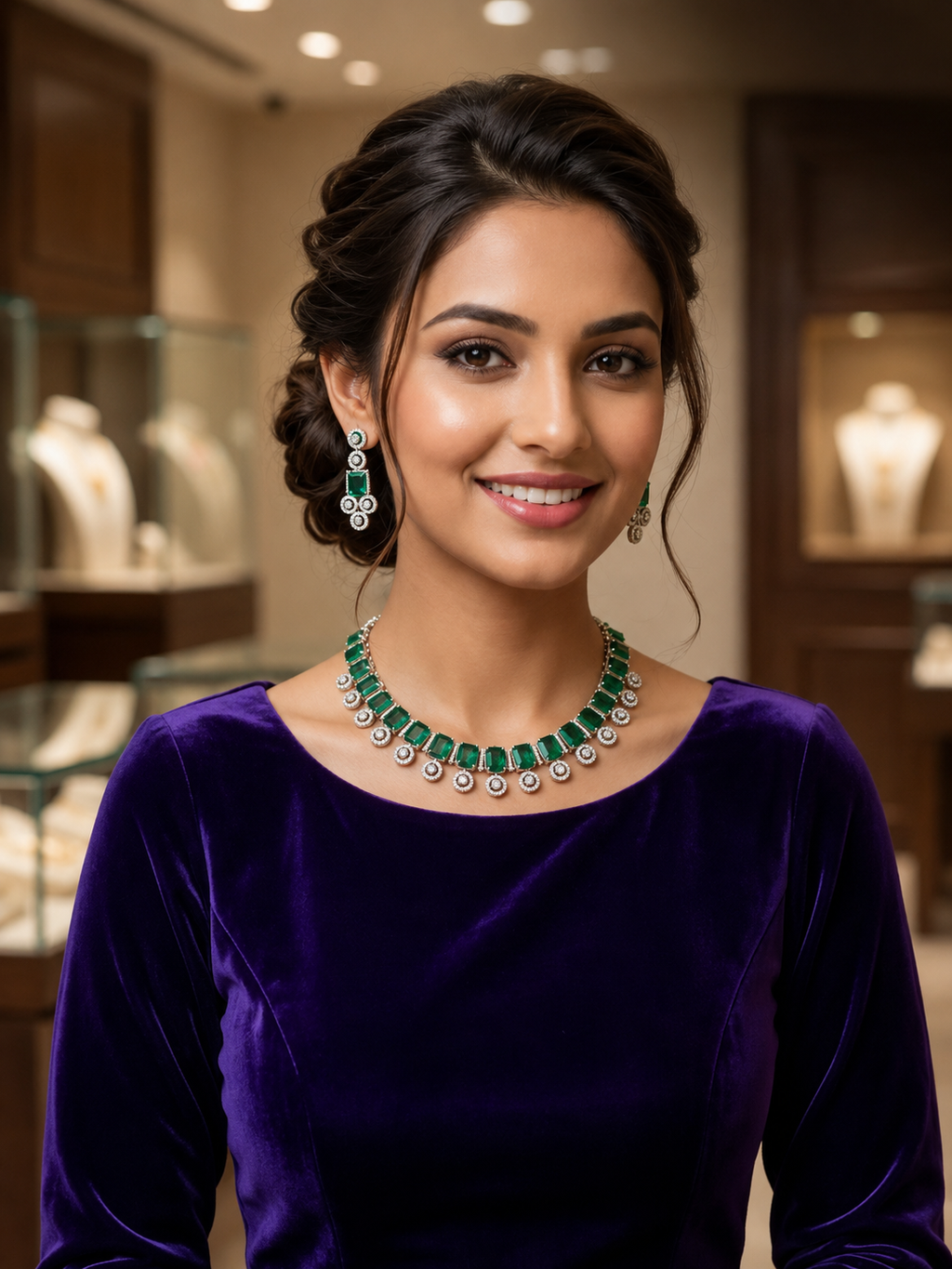 Opulent Emerald Cut Choker Set