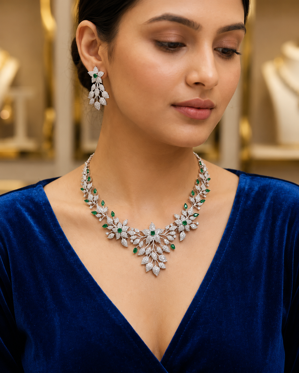 Emerald Vine Luxury Necklace Set