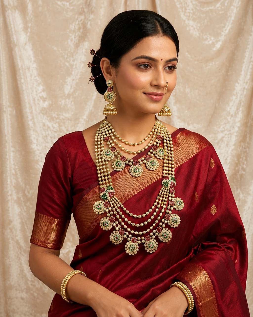 Traditional Gold Beads Haram Set