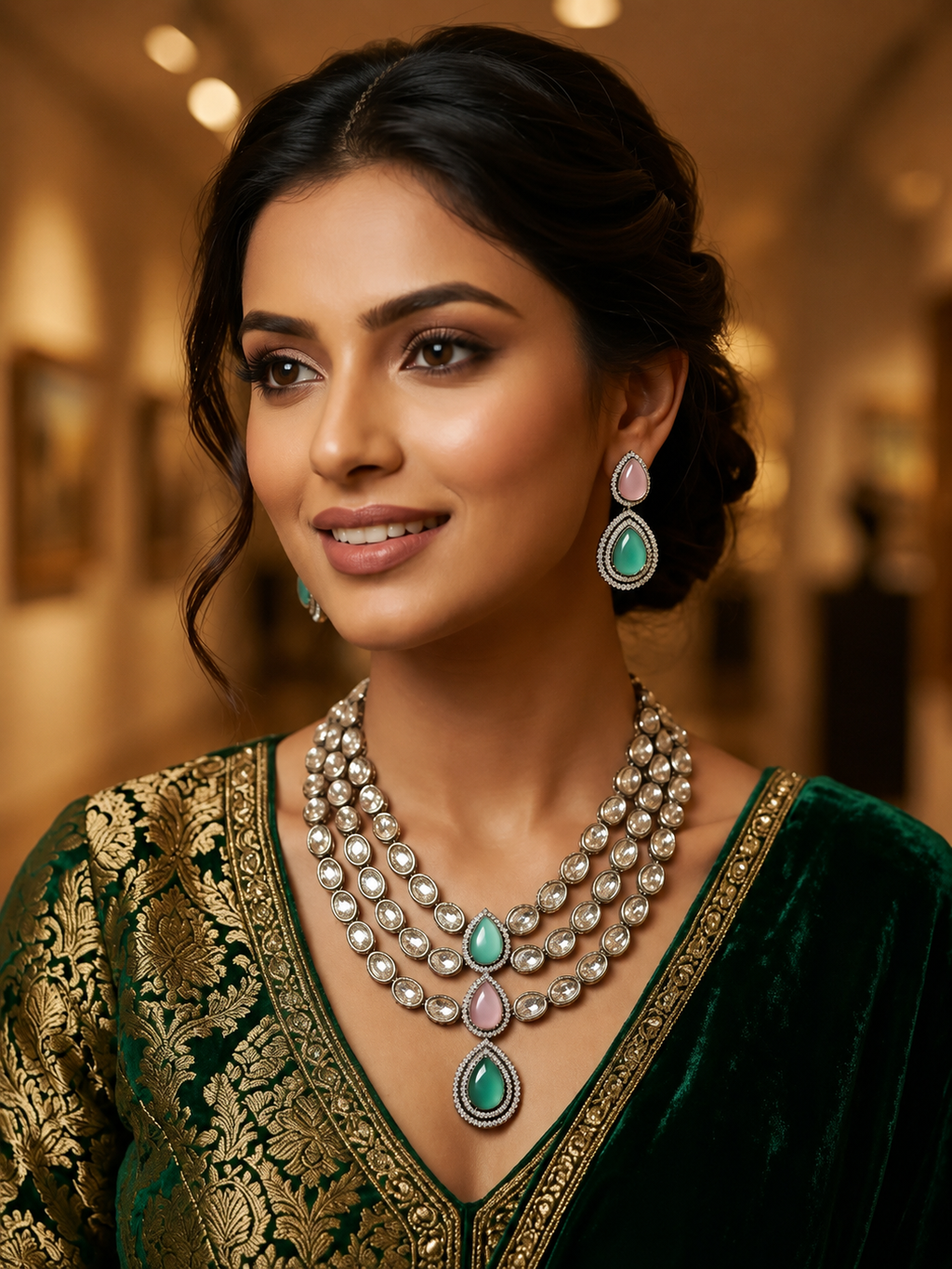 Aqua Blush Teardrop Crystal Set