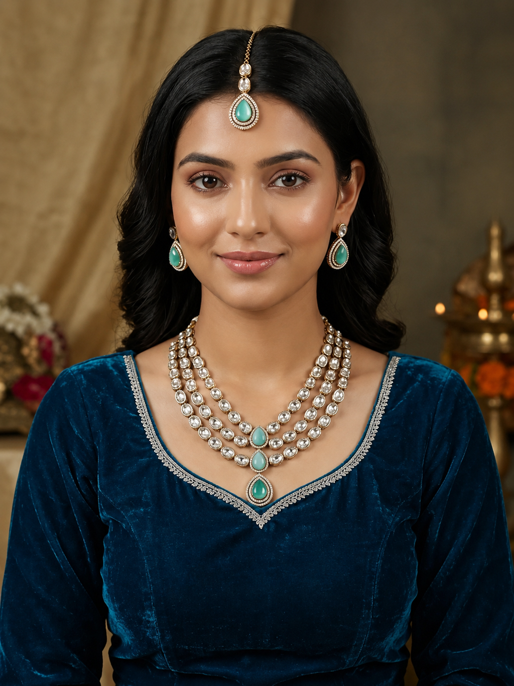 Aqua Royale Teardrop Crystal Set