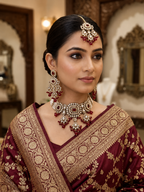 Ruby Kundan Pearl Bridal Jewelry Set