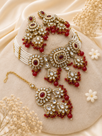 Ruby Kundan Pearl Bridal Jewelry Set