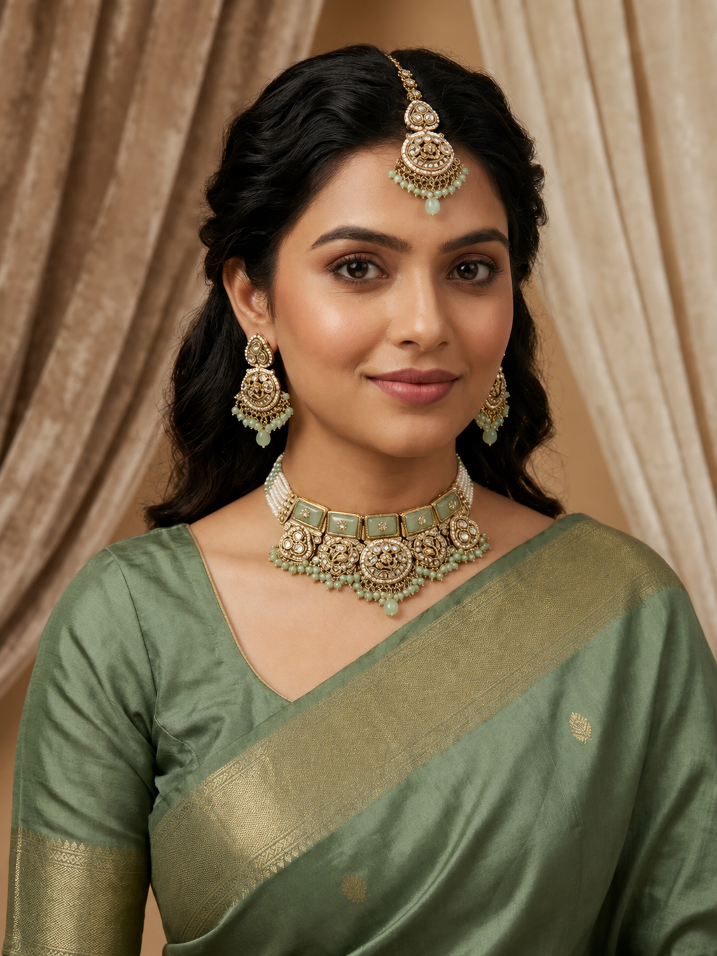 Mint Garden Kundan Set