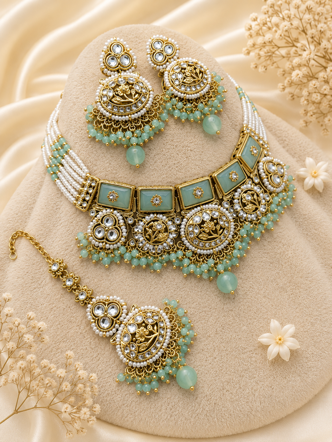 Mint Garden Kundan Set