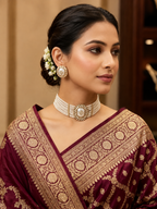 White Kundan Pearl Necklace Set