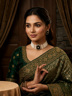 Black Kundan Pearl Necklace Set