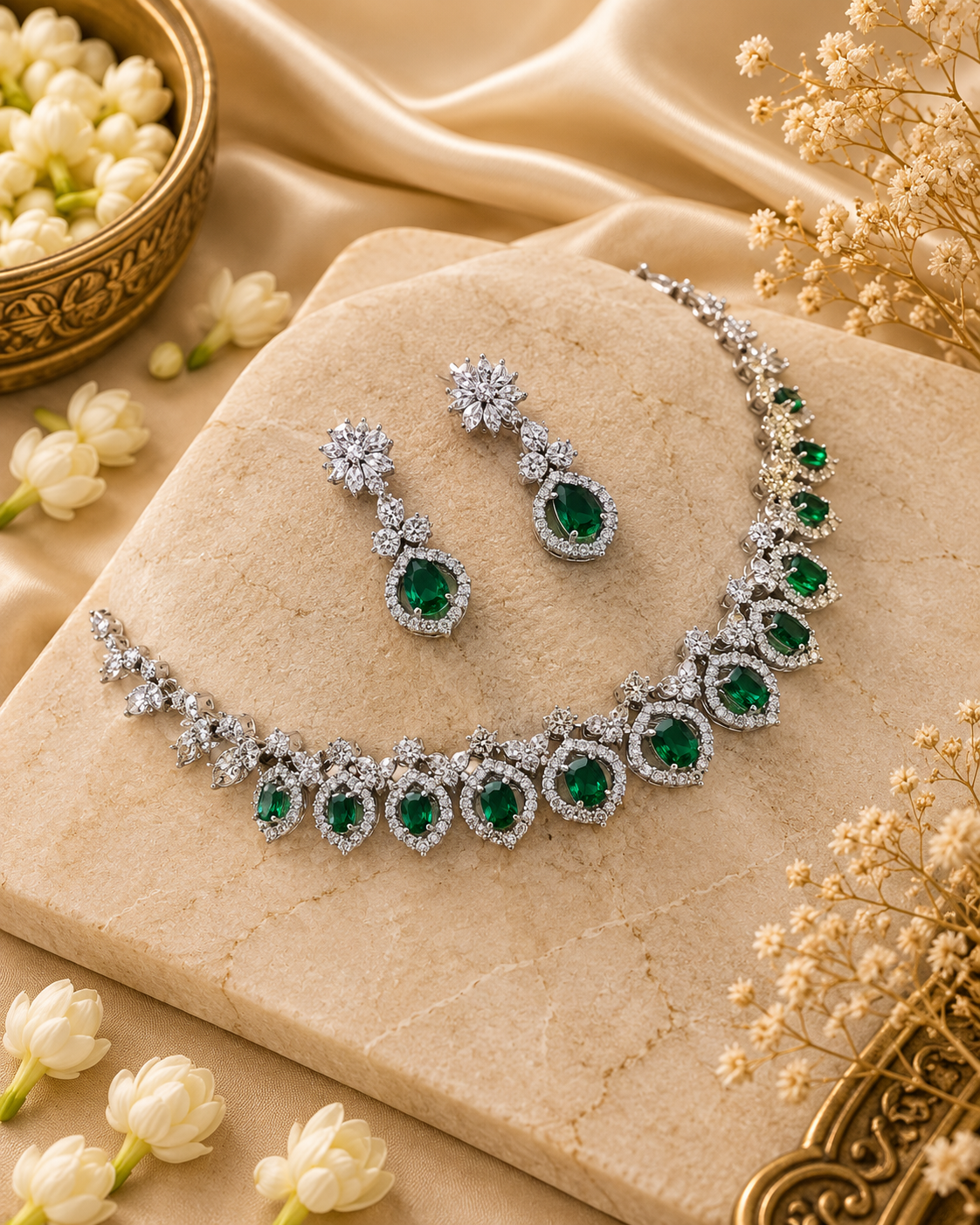 Imperial Emerald Blossom Set