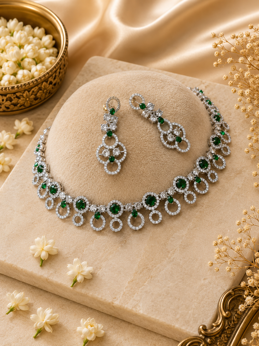 Ethereal Emerald Ring-Link Set