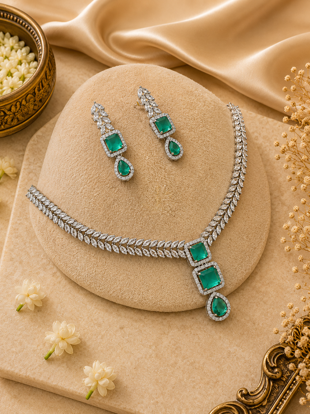 Regal Emerald Laurel Drop Set