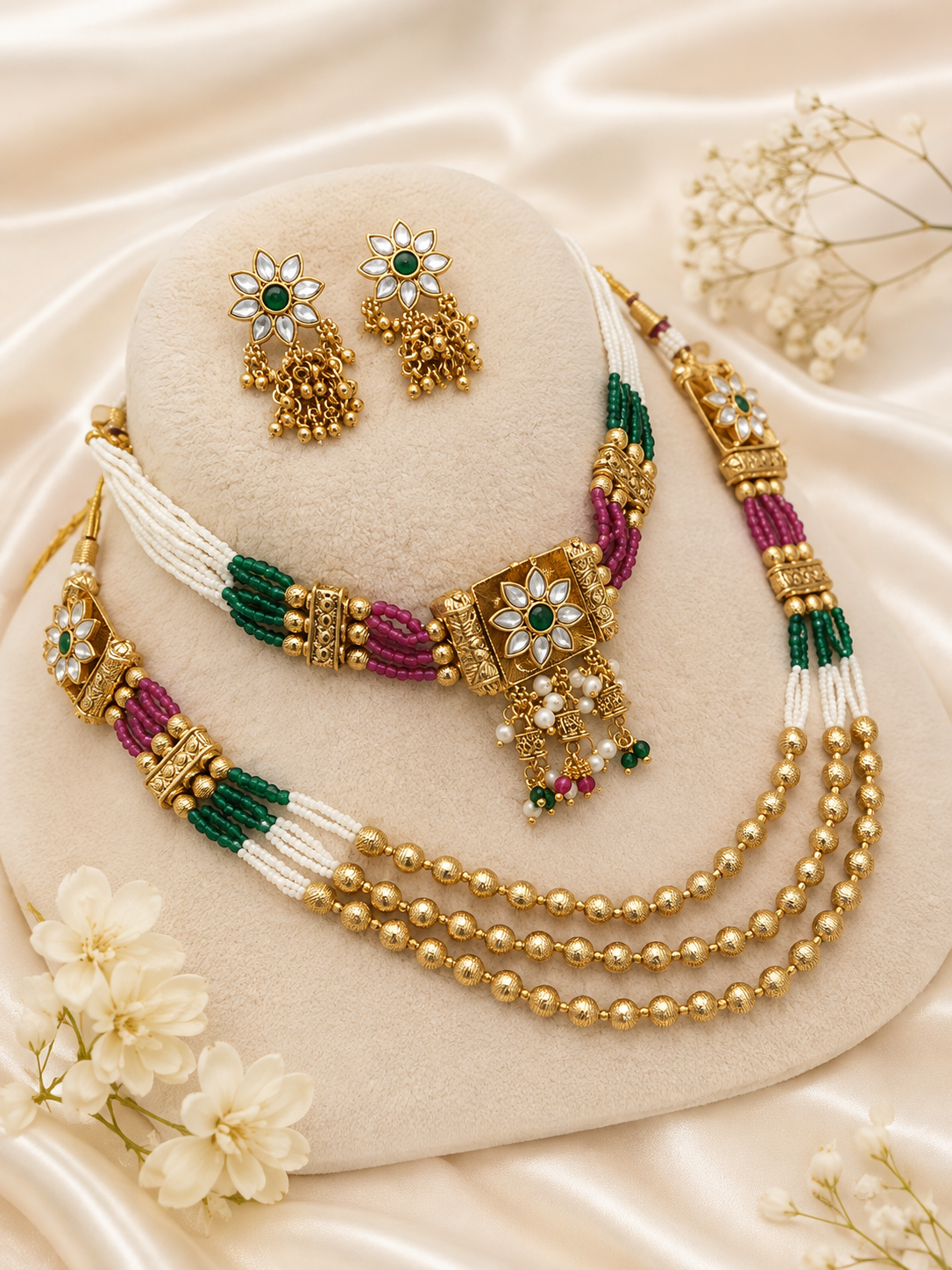 Royal Pearl Stone Necklace