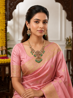 Green Beads Temple Necklace Set