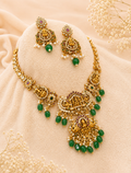 Green Beads Temple Necklace Set