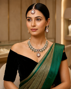 Blush Enamel Kundan Pendant Set