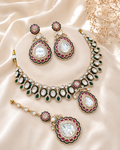 Blush Enamel Kundan Pendant Set