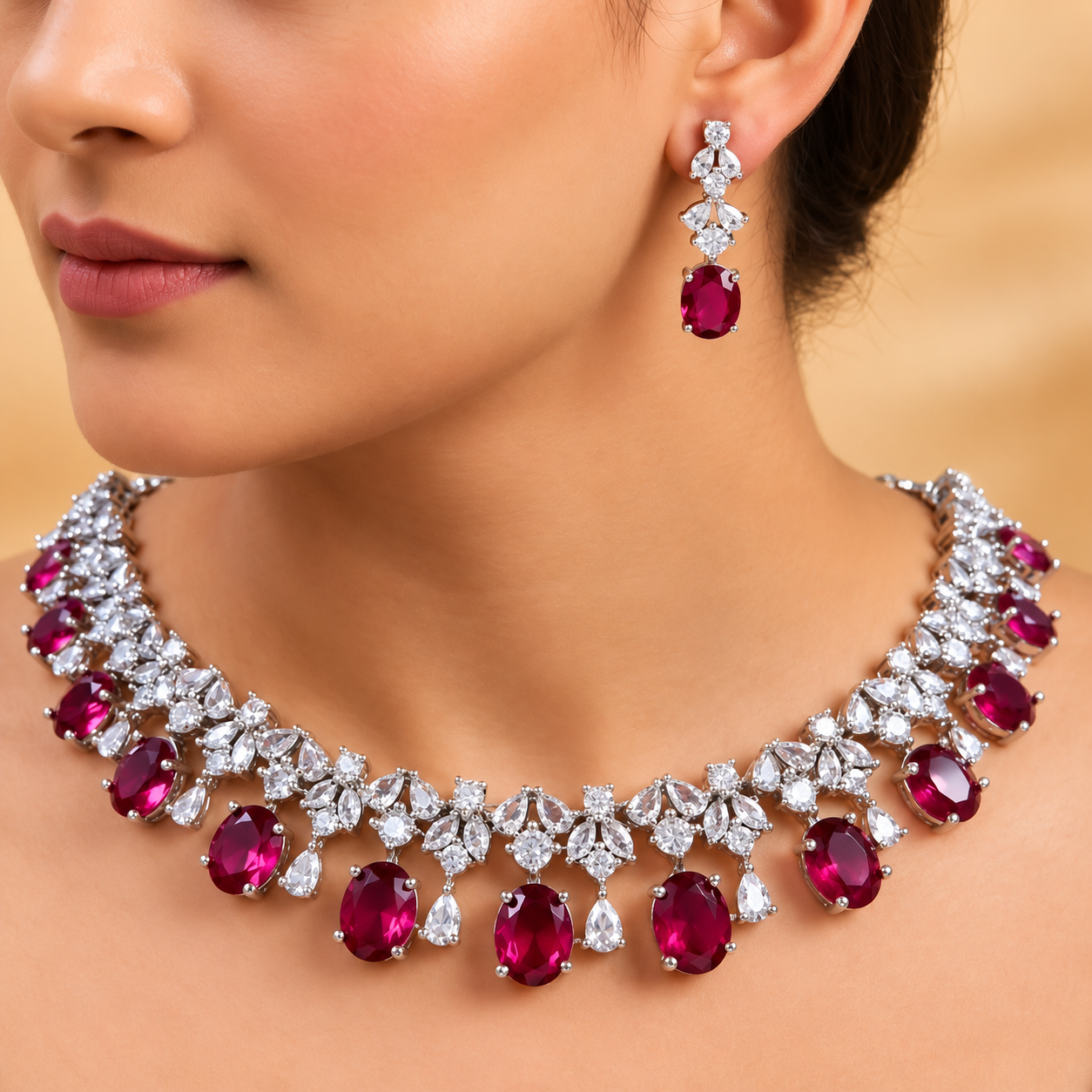 Radiant Ruby Floral Set