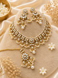 Golden Kundan Pearl Bridal Jewellery Set