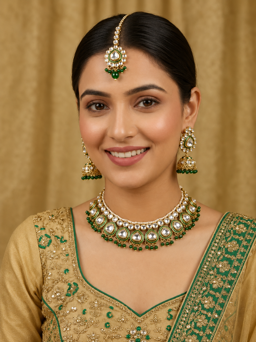 Emerald Royale Kundan Choker Set