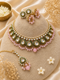 Pink Emerald Kundan Choker Set