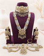 Traditional Pearl and Polki Bridal Necklace Set
