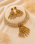 Asmani Pearl Temple Pendant Necklace Set
