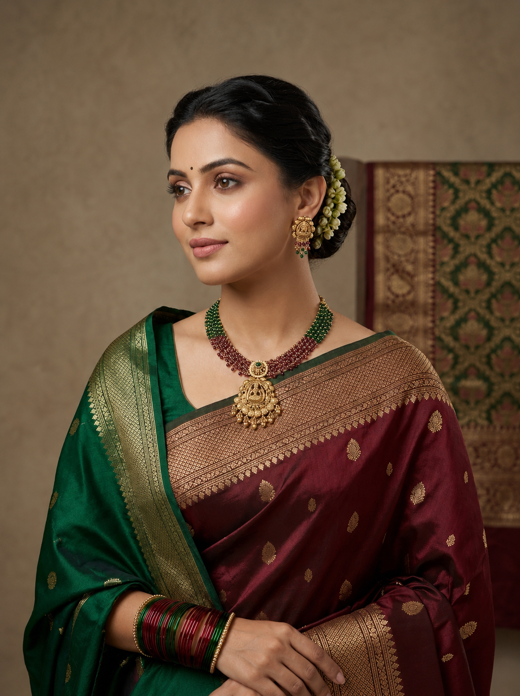 Royal Aasmani Dual Bead Choker Set