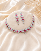 Ruby Blossom Grace Necklace Set