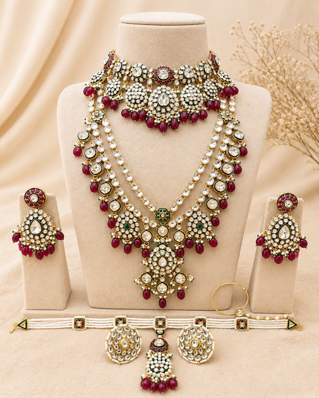 Royal Ruby Kundan Bridal Set