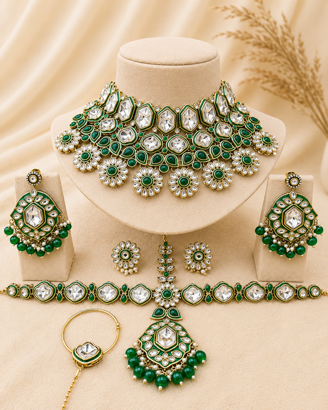 Shahi panna haar set