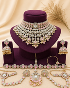 Pink polki choker set