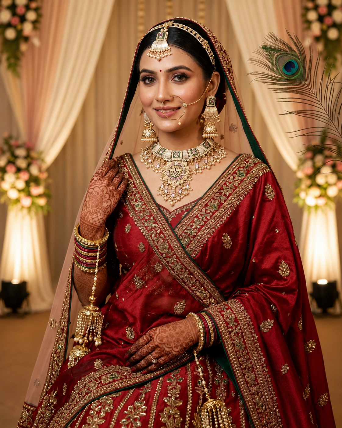 Meenakari Peacock Bridal Choker Set