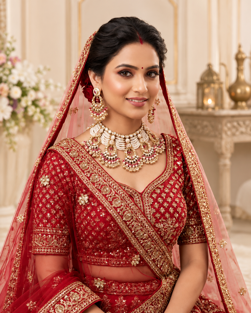 Royal Kundan Pearl Bridal Choker Set