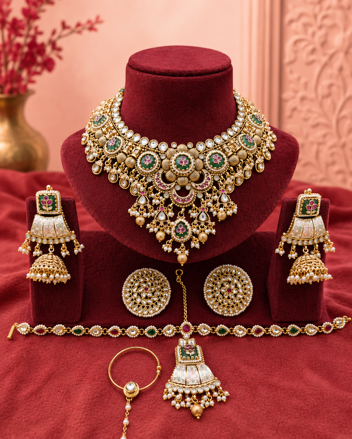 Meenakari Kundan Bridal Choker Set