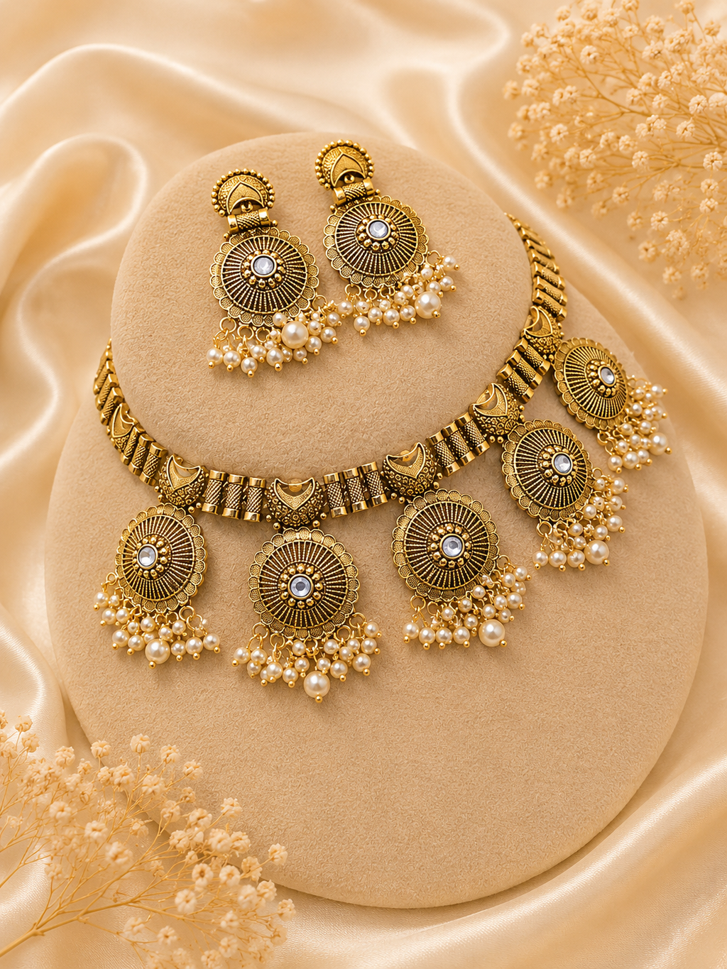 Pearl Champagne Jewelry Set