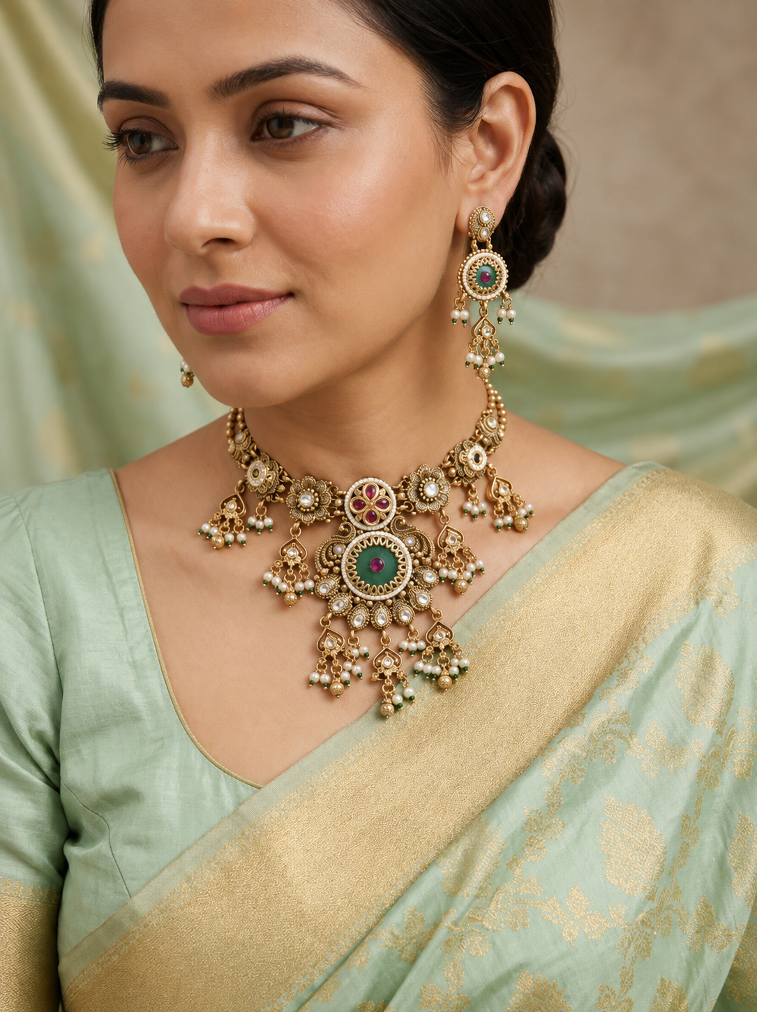 Champagne Pearl Stone Set