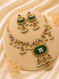 Royal Champagne Stone Necklace Set