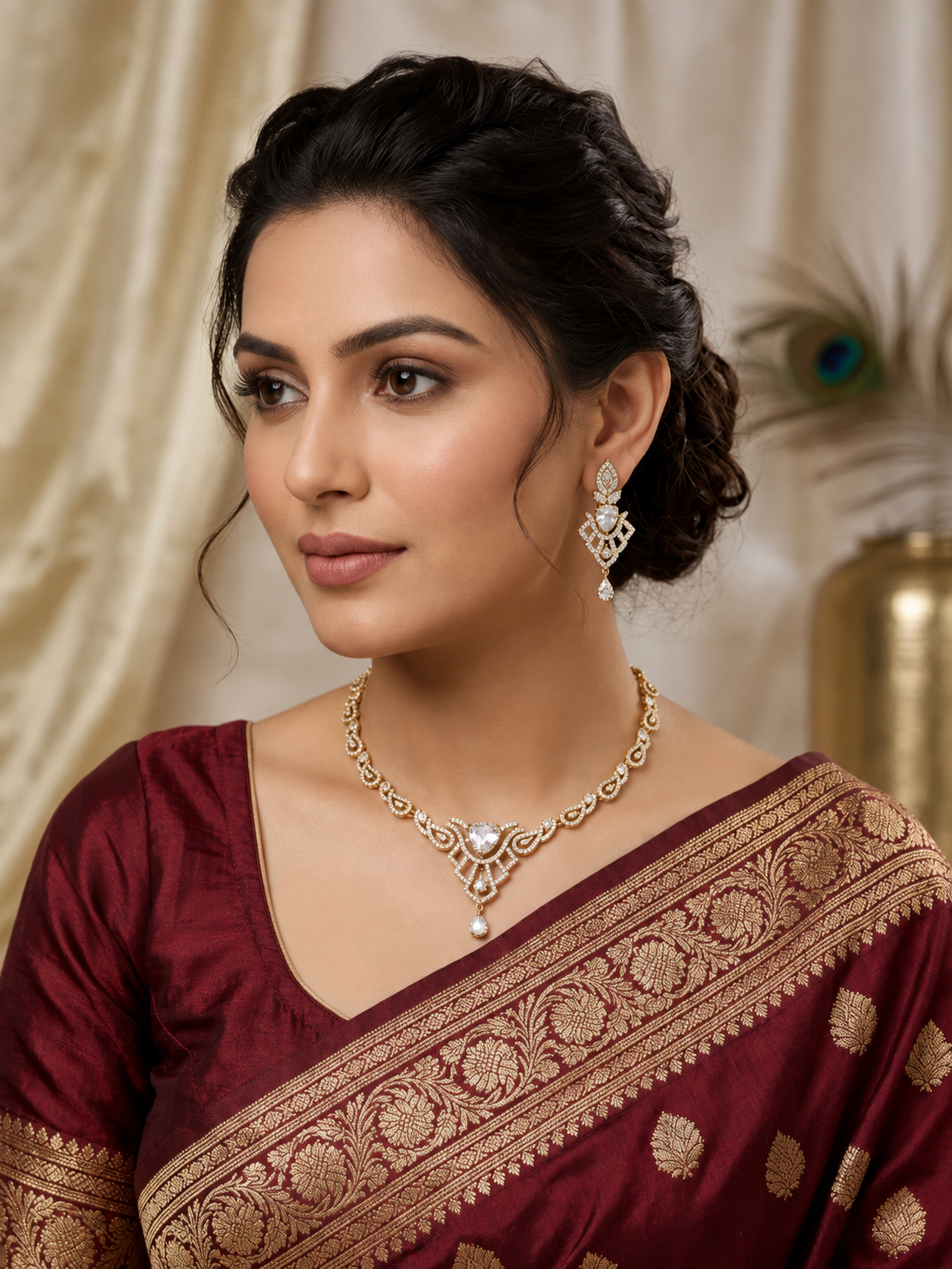 Ethereal Gold Heart Lattice Set