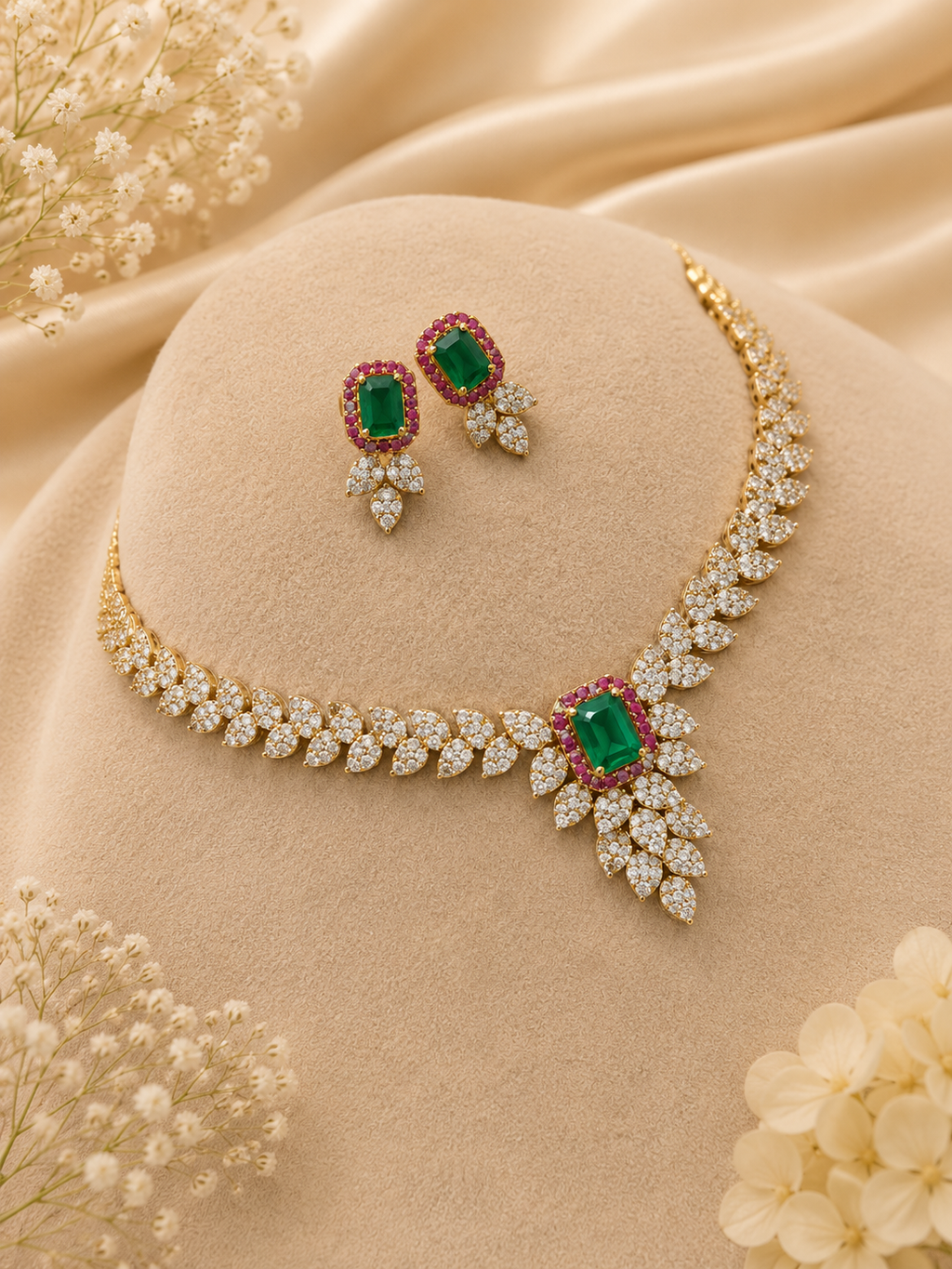 Regal Emerald & Ruby Foliage Set