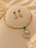 Emerald Leaf Pendant Set