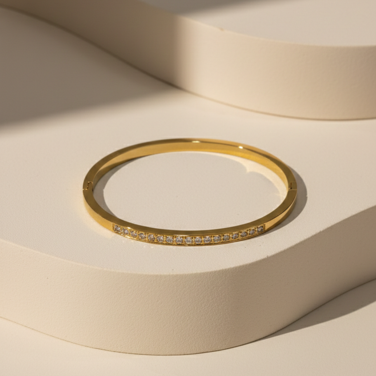 Crystal Line Gold Bangle