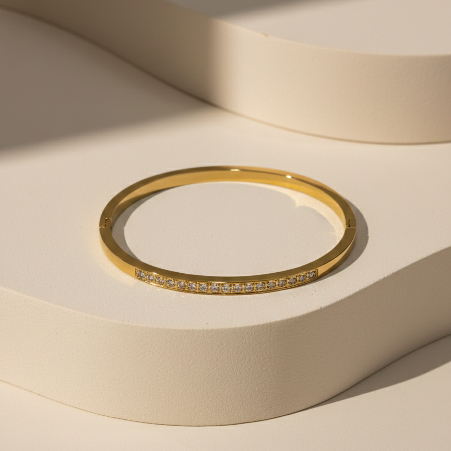 Crystal Line Gold Bangle